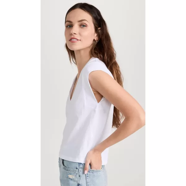 FRAME Womens V Neck TeeBlanc