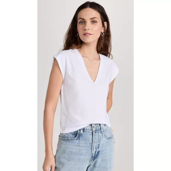 FRAME Womens V Neck TeeBlanc