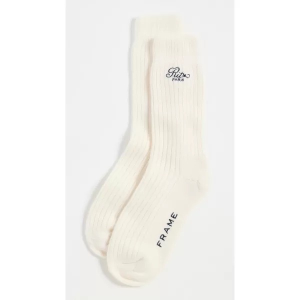 FRAME Womens x Ritz Paris SocksOff White Multi