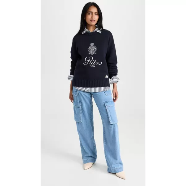 FRAME Womens x Ritz Paris Unisex Cashmere SweaterNavy