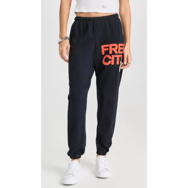 FREECITY Womens Large SweatpantsSquids Electric