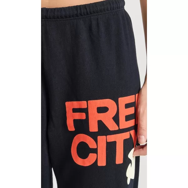 FREECITY Womens Large SweatpantsSquids Electric