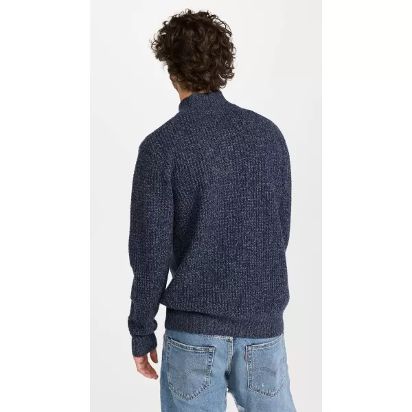 Faherty Mens Cashmere Wool Quarter Button SweaterDenim Melange