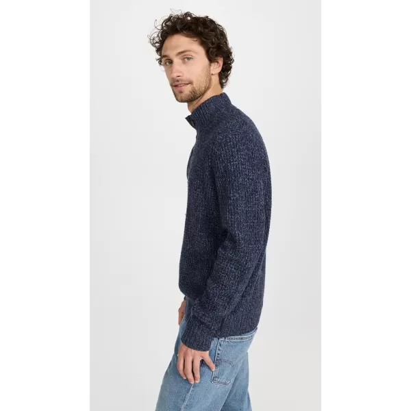 Faherty Mens Cashmere Wool Quarter Button SweaterDenim Melange