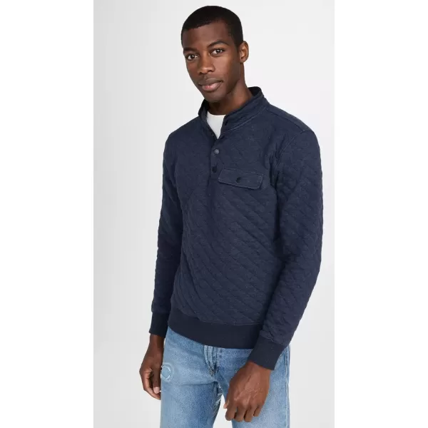 Faherty Mens Epic Quilted Fleece PulloverNavy Melange