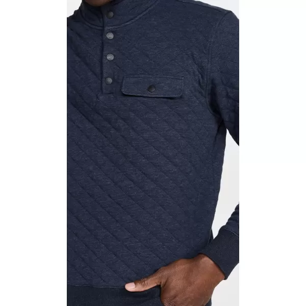 Faherty Mens Epic Quilted Fleece PulloverNavy Melange