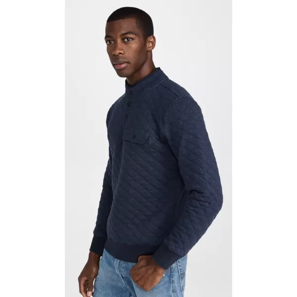 Faherty Mens Epic Quilted Fleece PulloverNavy Melange