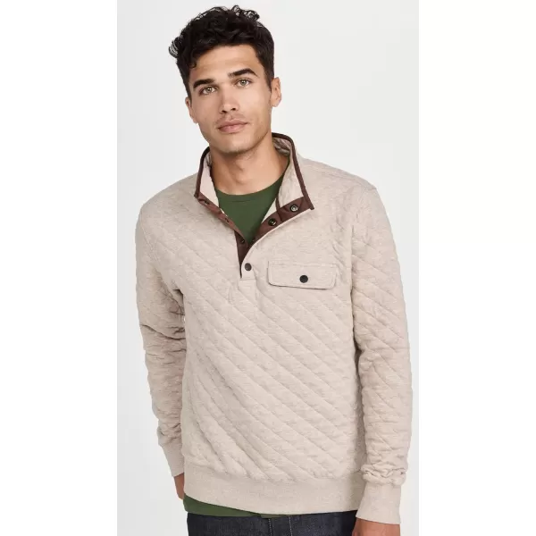 Faherty Mens Epic Quilted Fleece PulloverOatmeal Melange