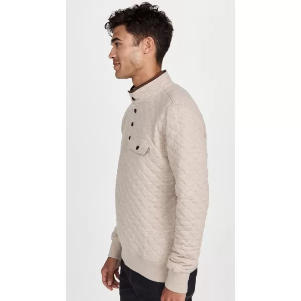 Faherty Mens Epic Quilted Fleece PulloverOatmeal Melange