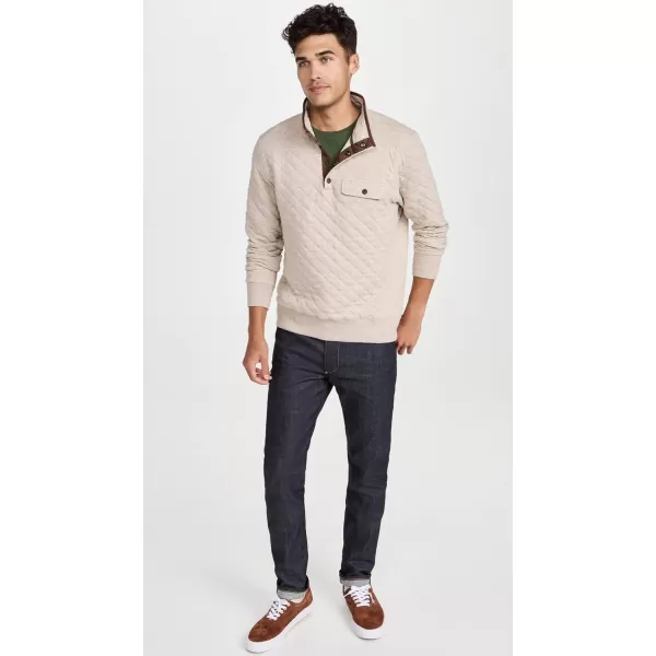 Faherty Mens Epic Quilted Fleece PulloverOatmeal Melange