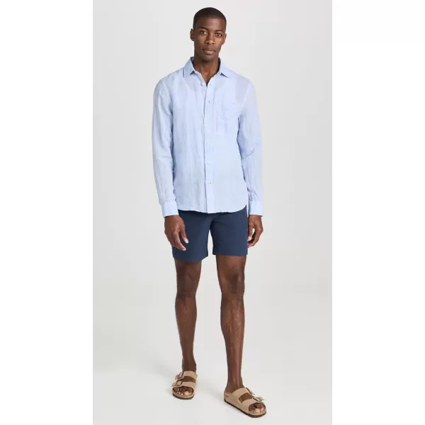 Faherty Mens Linen Laguna ShirtLight Blue Melange