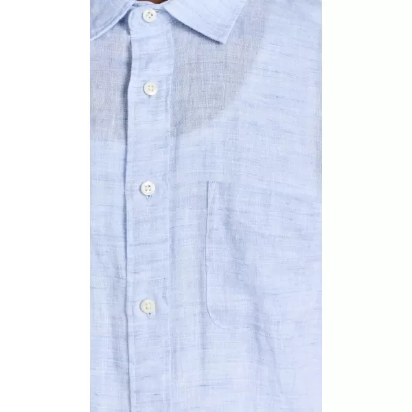 Faherty Mens Linen Laguna ShirtLight Blue Melange