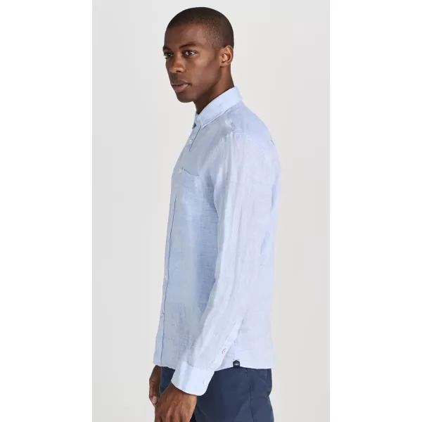 Faherty Mens Linen Laguna ShirtLight Blue Melange