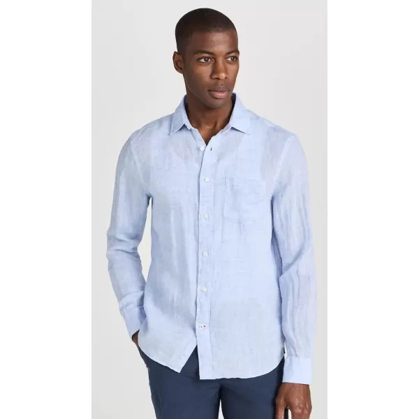 Faherty Mens Linen Laguna ShirtLight Blue Melange