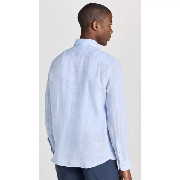 Faherty Mens Linen Laguna ShirtLight Blue Melange