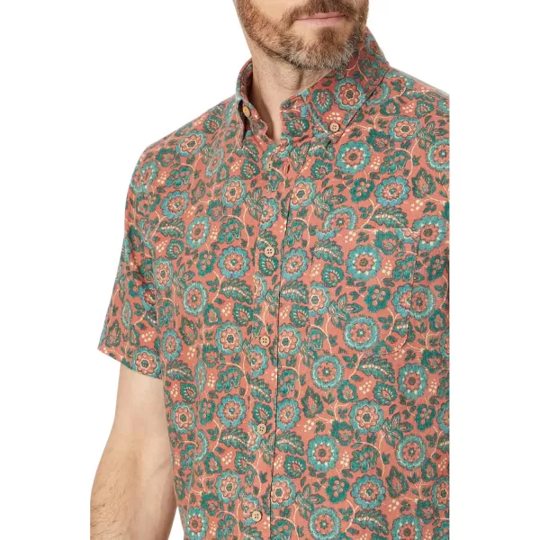 Faherty Mens Short Sleeve Breeze ShirtRose Turquoise Blossom