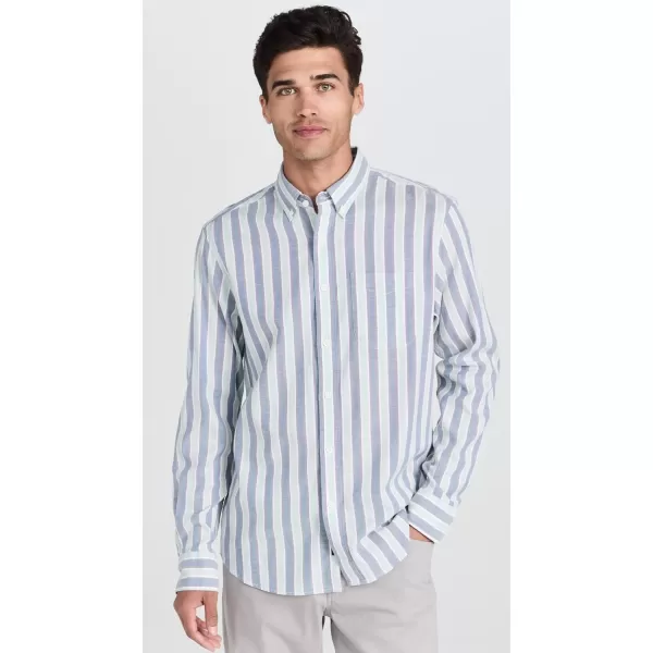 Faherty Mens Supima Oxford ShirtCoastal Skies Stripe