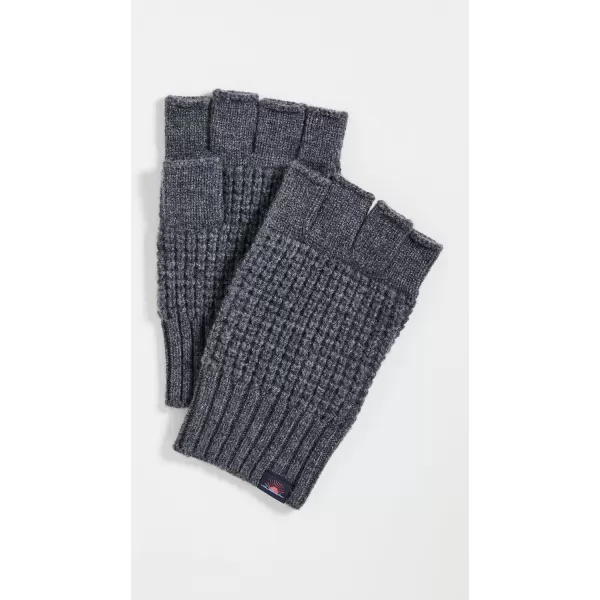 Faherty Mens Waffle Fingerless GlovesCharcoal Heather