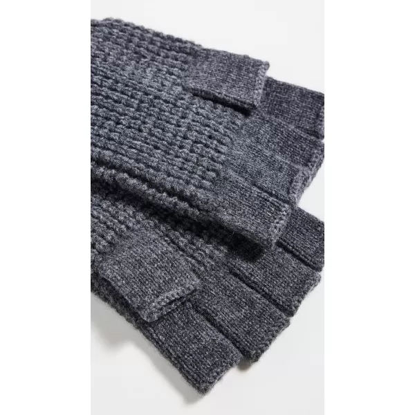 Faherty Mens Waffle Fingerless GlovesCharcoal Heather