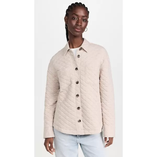 Faherty Womens Epic Quilted Fleece OvershirtOatmeal Melange