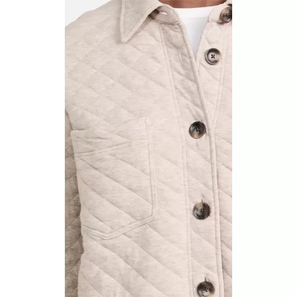 Faherty Womens Epic Quilted Fleece OvershirtOatmeal Melange