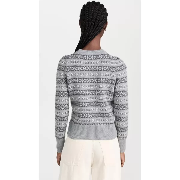 Faherty Womens Highland Fair Isle SweaterGrey Multi