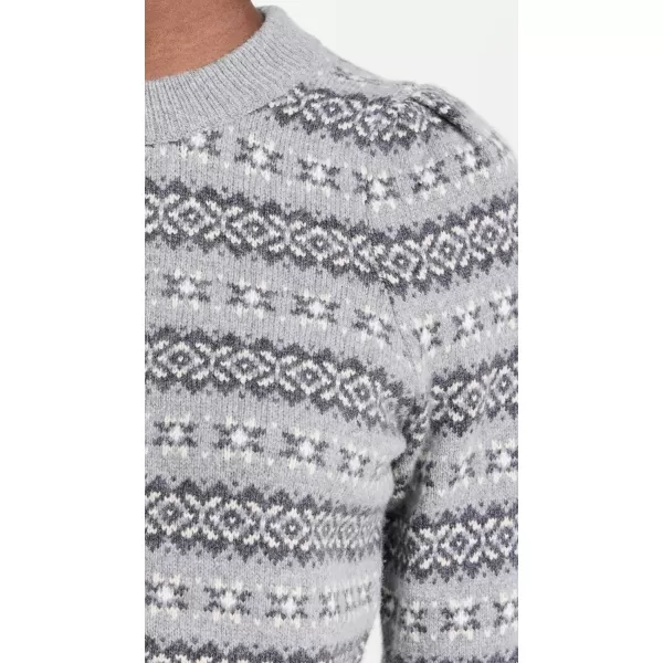 Faherty Womens Highland Fair Isle SweaterGrey Multi