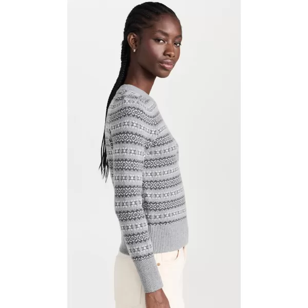 Faherty Womens Highland Fair Isle SweaterGrey Multi