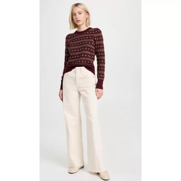 Faherty Womens Highland Fair Isle SweaterMaroon Multi