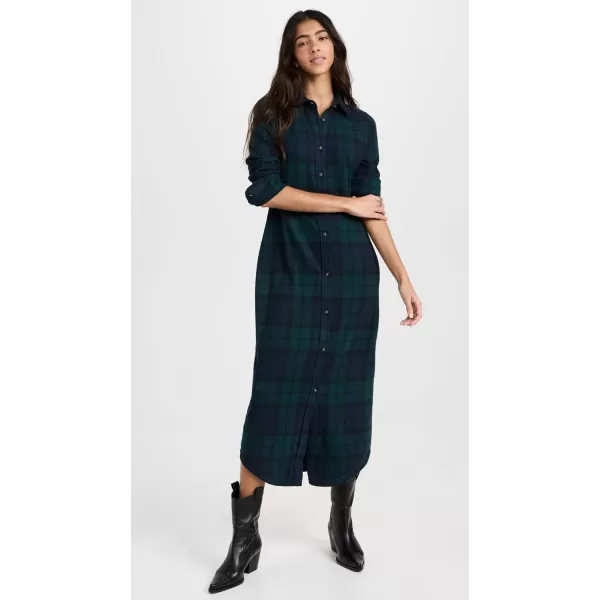 Faherty Womens Legend Sweater Maxi DressBlackwatch Plaid