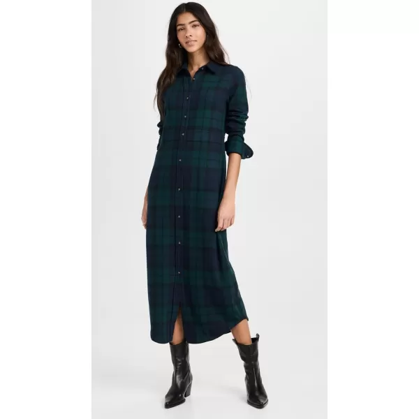 Faherty Womens Legend Sweater Maxi DressBlackwatch Plaid