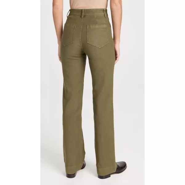 Faherty Womens Stretch Terry Slim Wide Leg PantsMilitary Olive