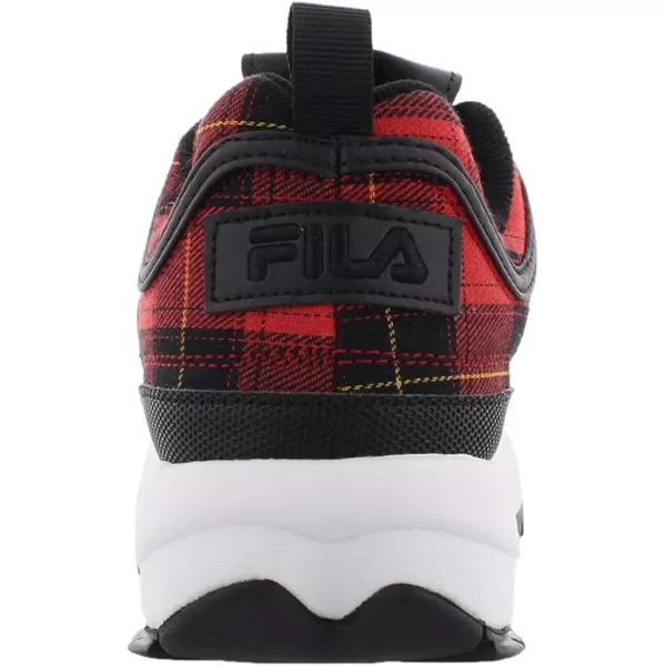 Fila Womens Disruptor Ii Premium Comfortable SneakersBlackRedWhite