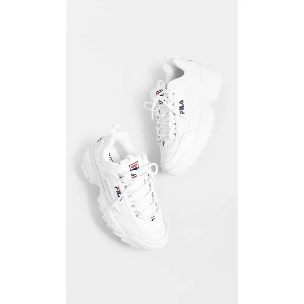 Fila Womens Disruptor Ii Premium Comfortable SneakersWhiteNavyRed