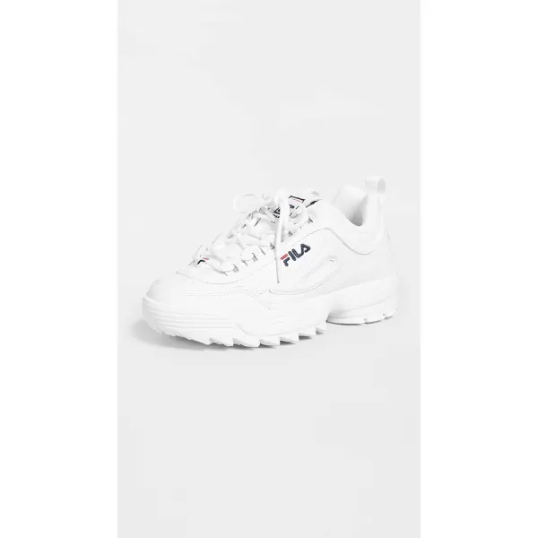 Fila Womens Disruptor Ii Premium Comfortable SneakersWhiteNavyRed