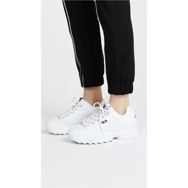 Fila Womens Disruptor Ii Premium Comfortable SneakersWhiteNavyRed