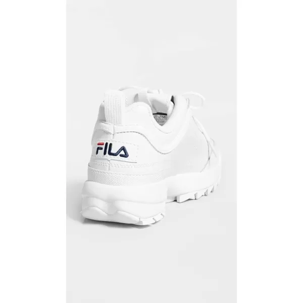 Fila Womens Disruptor Ii Premium Comfortable SneakersWhiteNavyRed