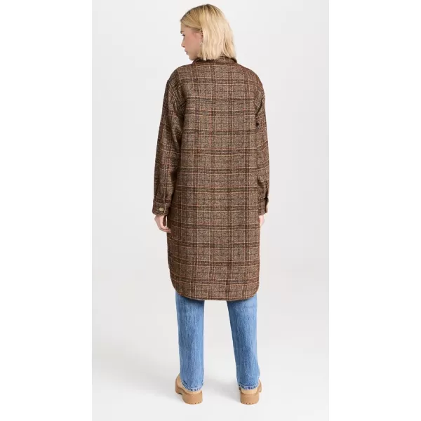 Frank amp Eileen Womens Italian Wool Shirt JacketOrange Brown Textured Plaid