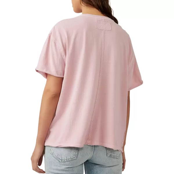 Free People Womens Nina TeeSilver Pink