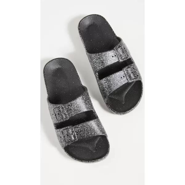 Freedom Moses Womens Moses Two Band SlidesAngie Glitter