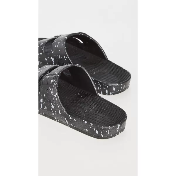 Freedom Moses Womens Moses Two Band SlidesBlack Splatter