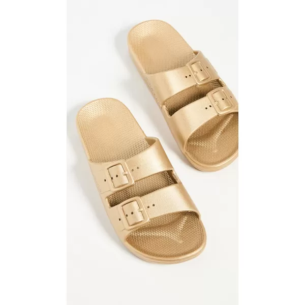 Freedom Moses Womens Moses Two Band SlidesGoldie