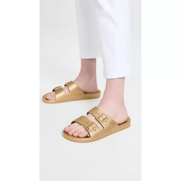 Freedom Moses Womens Moses Two Band SlidesGoldie