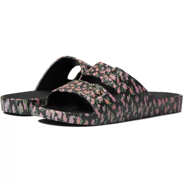 Freedom Moses Womens Moses Two Band SlidesPop Bloom