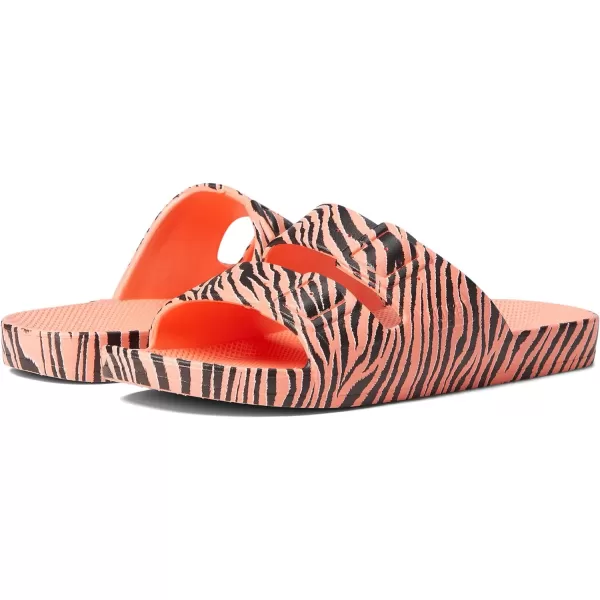 Freedom Moses Womens Moses Two Band SlidesZebra Capri