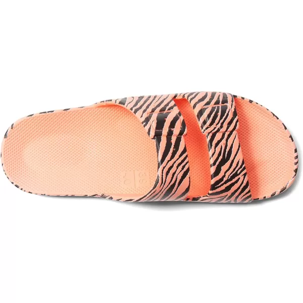 Freedom Moses Womens Moses Two Band SlidesZebra Capri