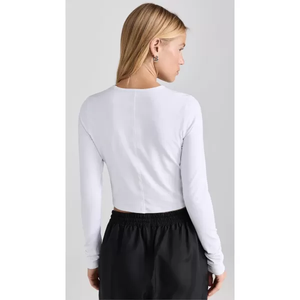 Girlfriend Collective Womens Reset Cropped Long Sleeve TeeWhite