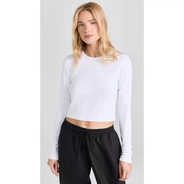 Girlfriend Collective Womens Reset Cropped Long Sleeve TeeWhite