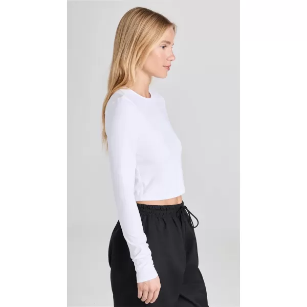 Girlfriend Collective Womens Reset Cropped Long Sleeve TeeWhite