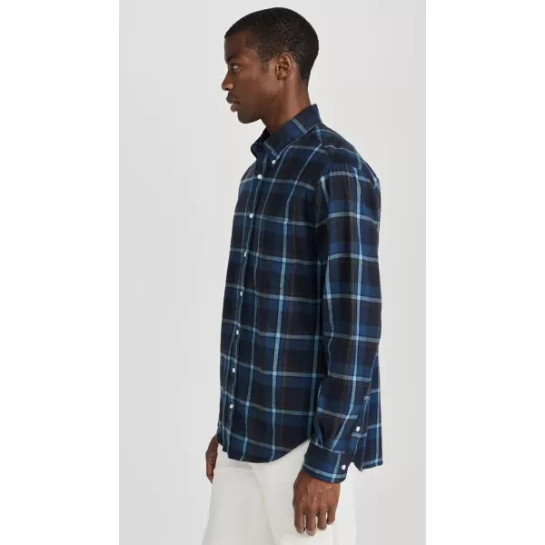 Gitman Vintage Mens Shaggy Check Cotton Button DownBlue